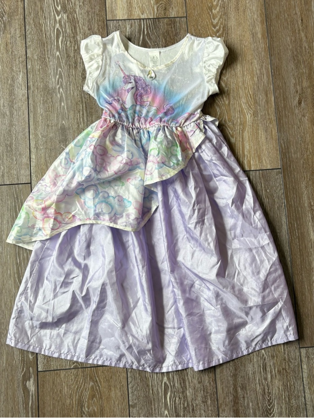 Little Adventures Sparkly Pastel Unicorn Dress — Lavender and Iridescent